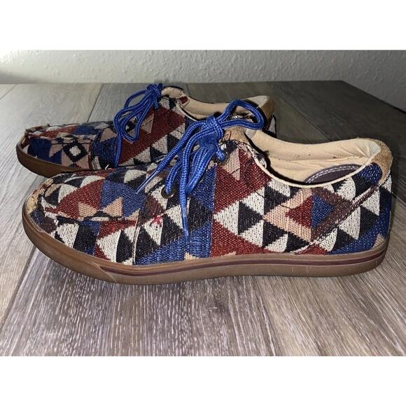 Twisted X Boots Womens US Size 6 Aztec Southwestern Red Blue Graphic Hooey Shoes - Picture 5 of 10